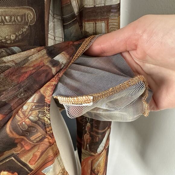 Zara Studio Of Apelles Willem Van Haecht Bodysuit Mesh Top Bloggers Favorite - Picture 8 of 11